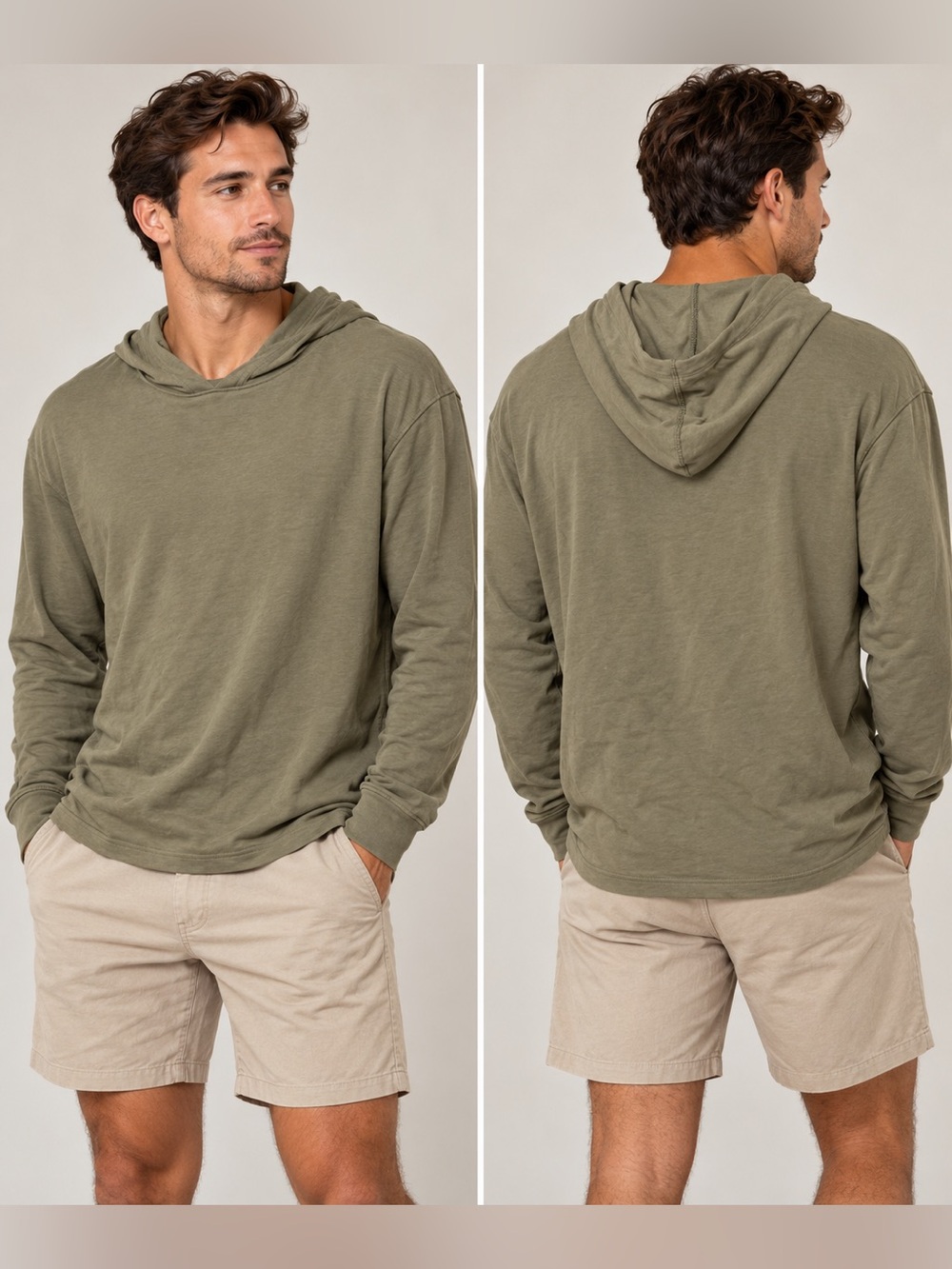 Patagonia Men’s Lightweight Organic Cotton Hoodie Olive Green Size M Casual